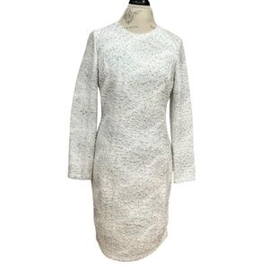 Maia Women’s Elegant Sequin Textured Dress White Gray Size 12 NWT